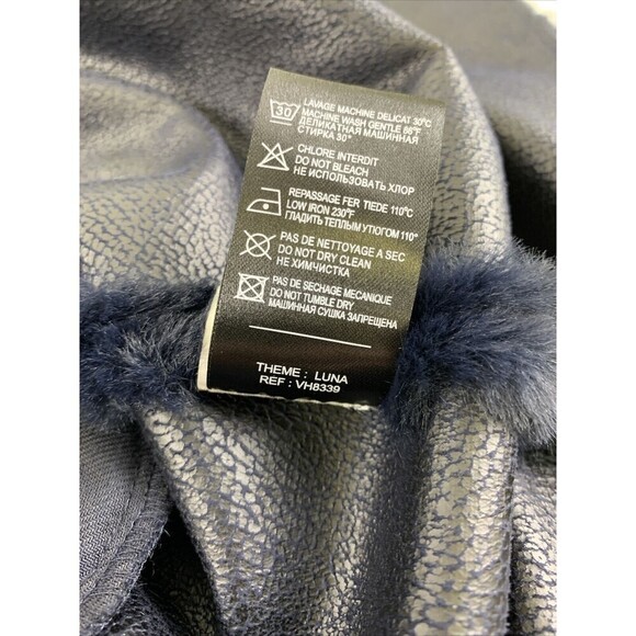 New Tags Lauren Vidal Nuit Faux Fur Jacket Luna Faux Leather Lined Womens Small - Picture 13 of 15